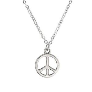 Peace Necklace, Silver Peace Charm‎ Pendant 17239